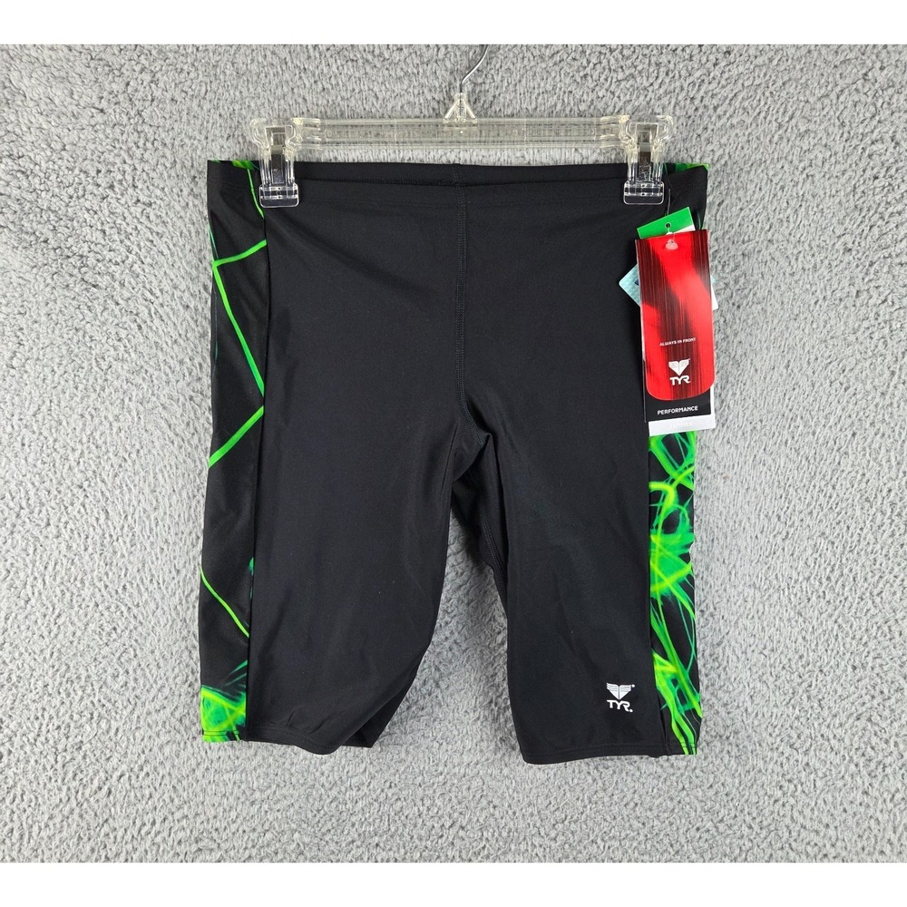 TYR Swim Shorts Trunks Mens XL (36) Jammer Black Drawstring NEW